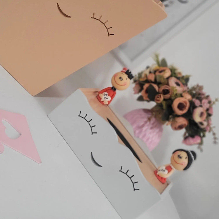 سطل زباله و جا دستمال کاغذی طرح لبخند