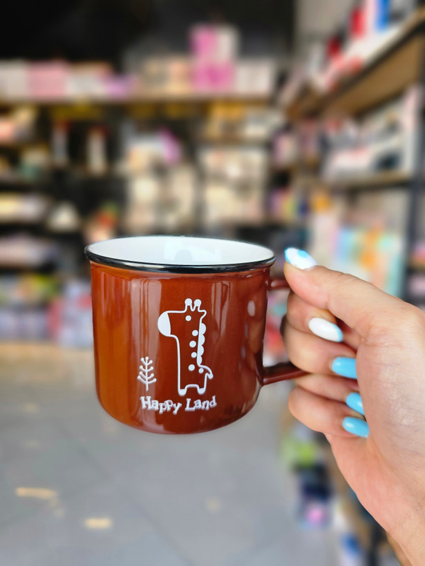 ماگ سرامیکی دسته دار درجه یک برند happy land