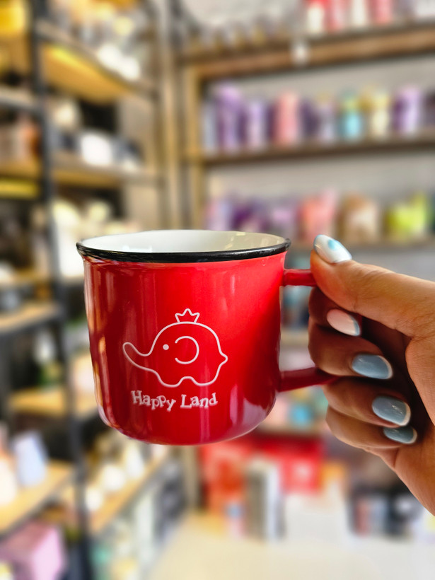 ماگ سرامیکی دسته دار درجه یک برند happy land