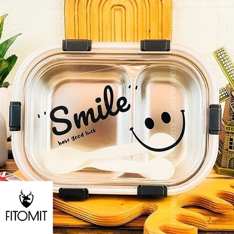 ظرف غذای فانتزی داخل استیل طرح SMILE